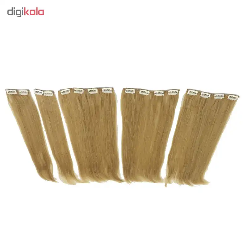 اکستنشن مو گیره دار پوش دار رنگ بلوند روشن مدل 3041c-22