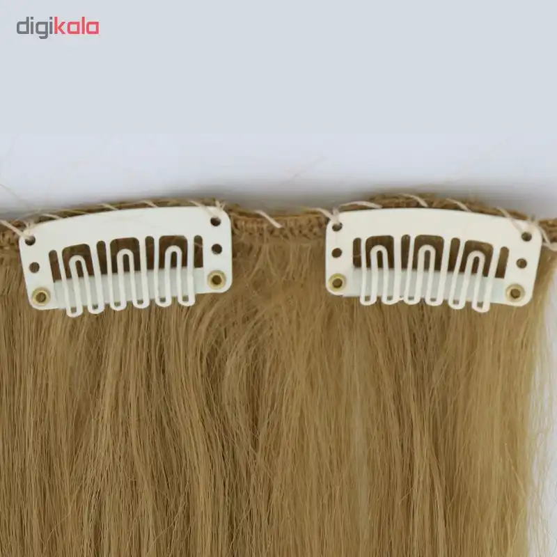 اکستنشن مو گیره دار پوش دار رنگ بلوند روشن مدل 3041c-22