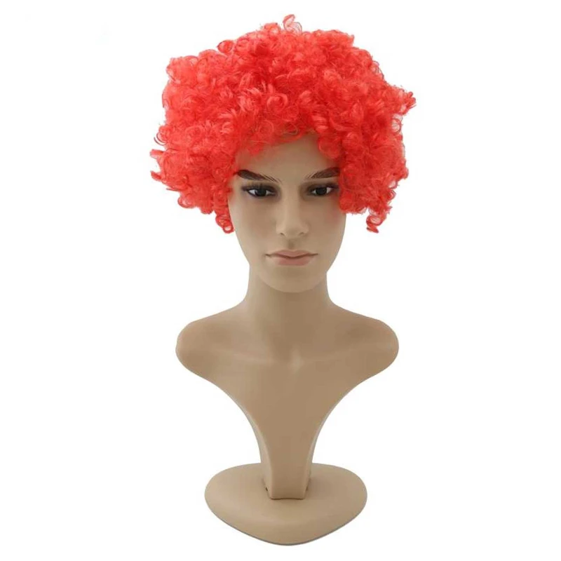 کلاه گیس فرفری هوادارای قرمز کد kf2 تک سایز