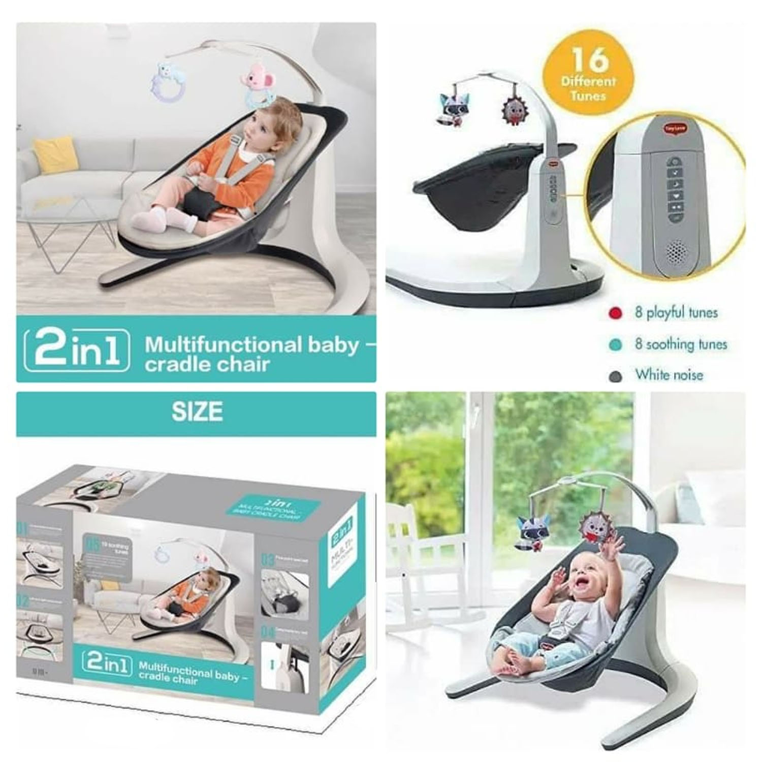 2 in 1 2025 multifunctional baby cradle chair