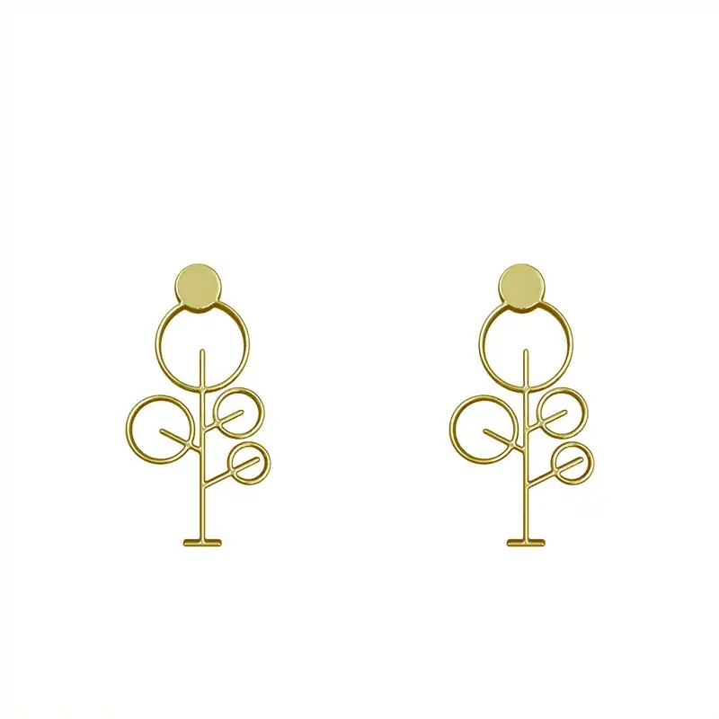 گوشواره طلا 18 عیار زنانه مدوپد مدل درخت کد GA1-15807