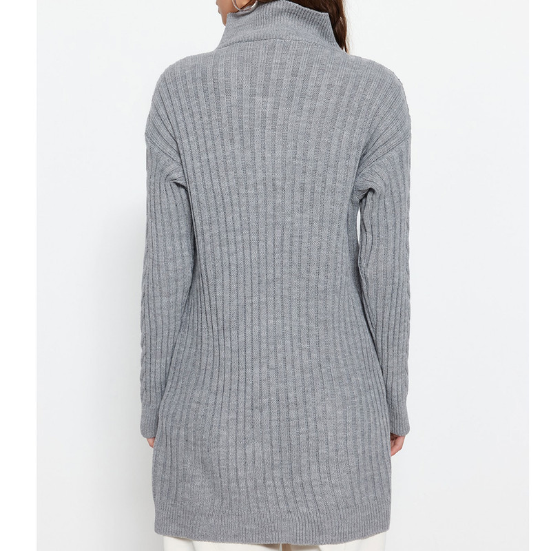 پلیور یقه ایستاده زنانه مدل 648391291 طرح ترندیول