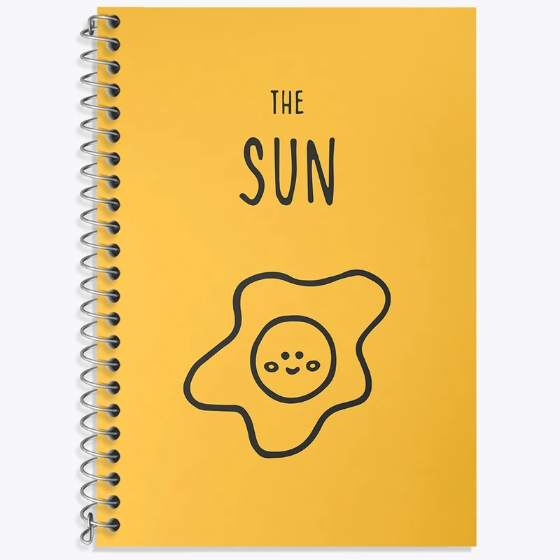دفتر زبان 50 برگ خندالو مدل دو خط طرح The Sun کد N1355