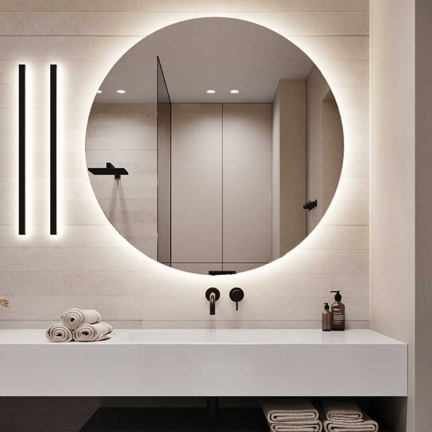 آینه سرویس بهداشتی تارا دکور مدل بک لایت ساده کد c50