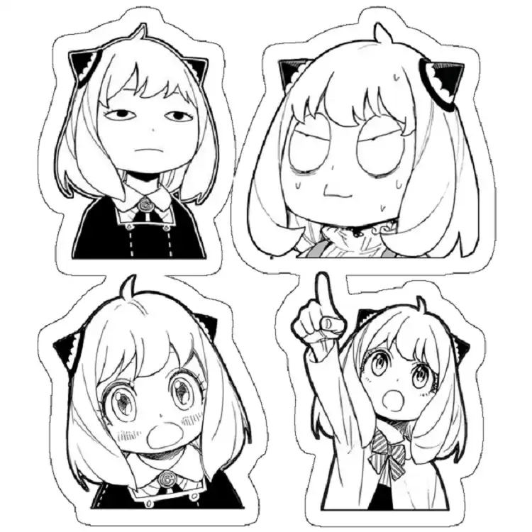 استیکر لپ تاپ مدل Anya Forger pack 4x - spy x family manga بسته 2 عددی