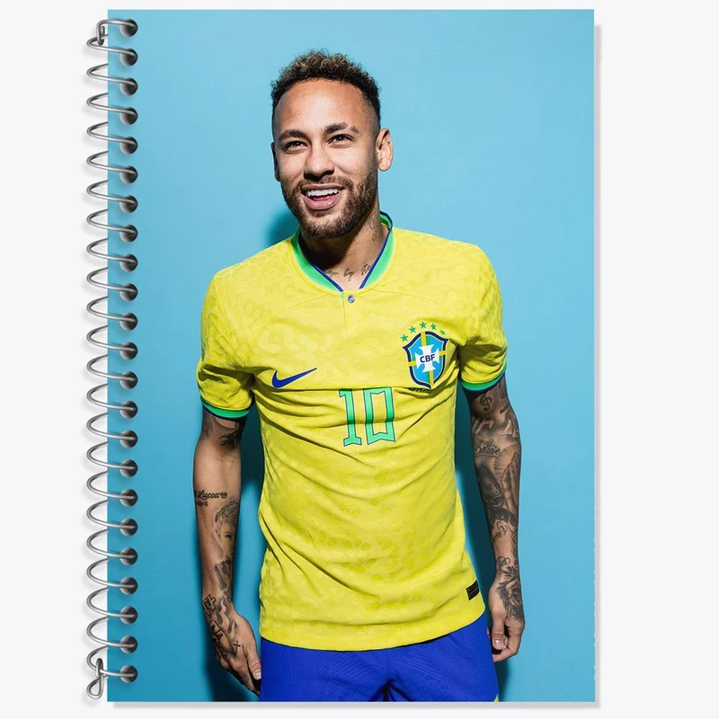 دفتر زبان 50 برگ خندالو مدل سه خط طرح نیمار Neymar کد 28600