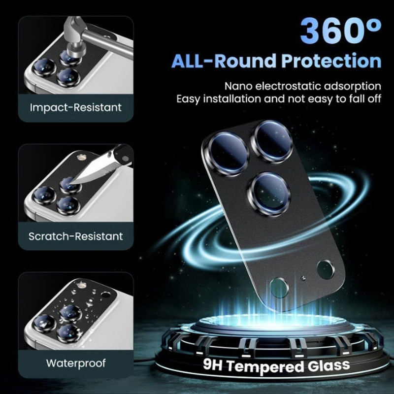 محافظ لنز دوربین فلزی آکوآرا مدل All-Round Protection مناسب برای گوشی موبایل اپل iPhone 17 Pro Max