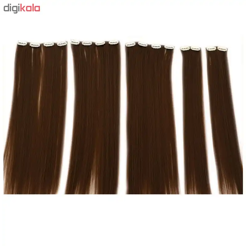 اکستنشن مو گیره دار پوش دار رنگ عسلی مدل 3041c-8b