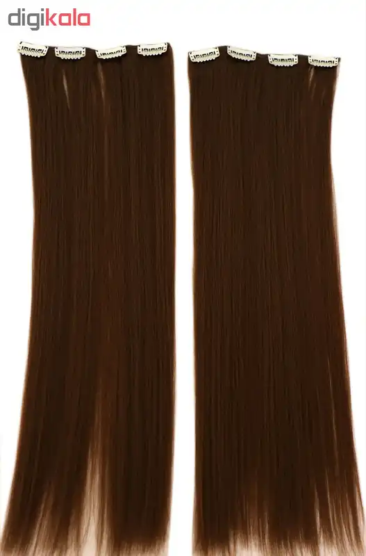 اکستنشن مو گیره دار پوش دار رنگ عسلی مدل 3041c-8b