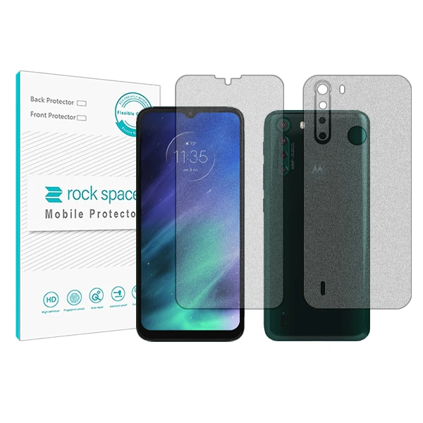 محافظ صفحه نمایش مات راک اسپیس مدل HyMTT مناسب برای گوشی موبایل موتورولا One Fusion به همراه محافظ پشت گوشی