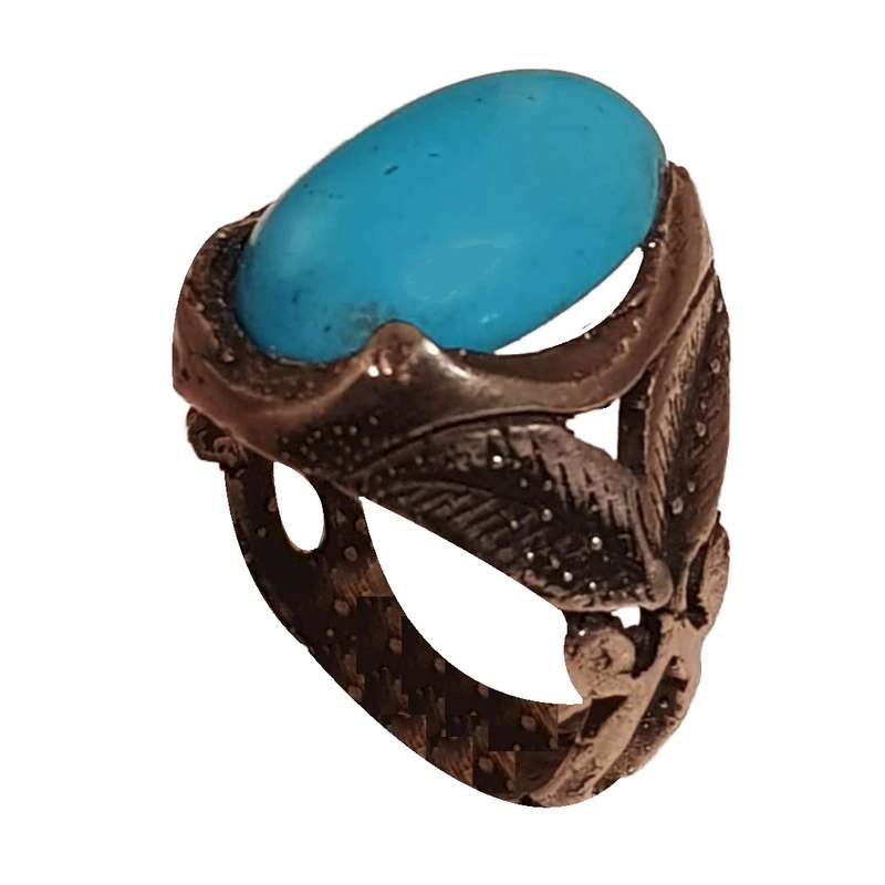 انگشتر نقره مردانه مدل فیروزه عجمی