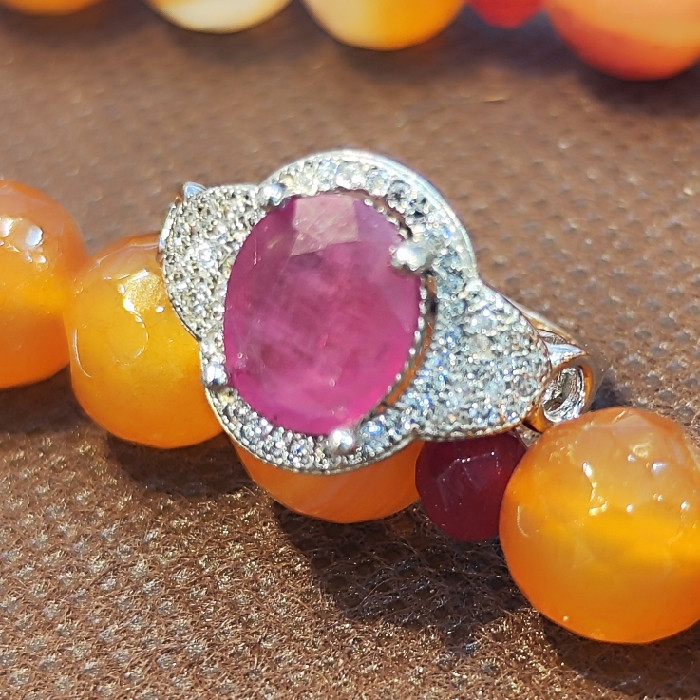 انگشتر نقره زنانه مدل یاقوت سرخ آفریقایی کد 504
