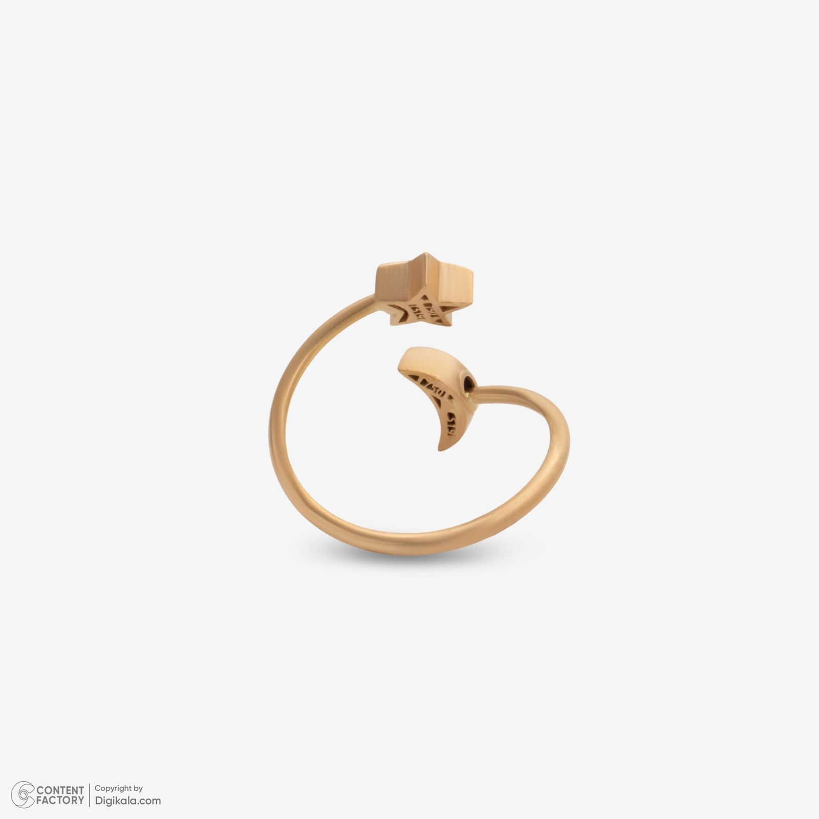 انگشتر طلا 18 عیار زنانه حافا گلد مدل ماه و ستاره کد r019 سایز 56 -  - 3