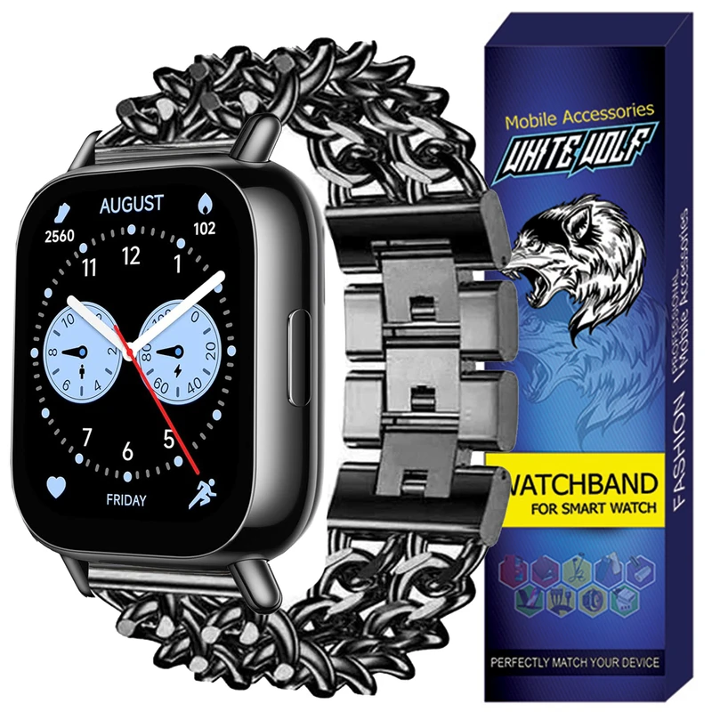 بند وایت ولف مدل CARTIER مناسب برای ساعت هوشمند شیائومی Redmi Watch 5 Lite 22MM