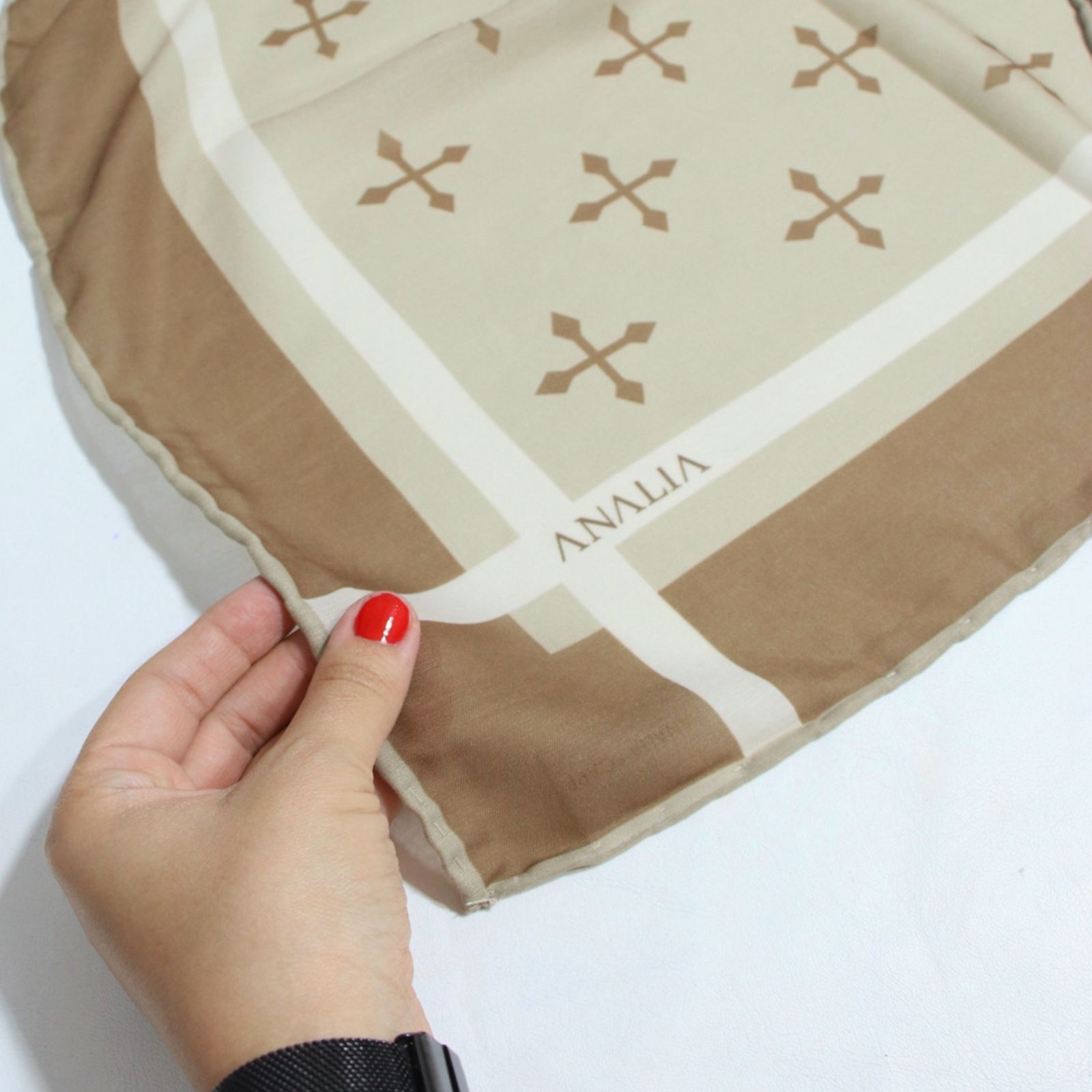 روسری زنانه مدل نخی جدید دور دست دوز قواره 110 کد ana-7095 -  - 22