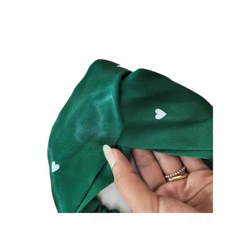 هدبند زنانه مدل گره ای ساتن ابریشم طرح قلبی