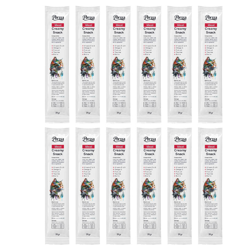 بستنی گربه پرسا مدل Meat وزن 20 گرم بسته 12 عددی 