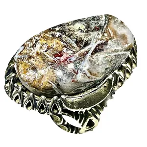 انگشتر نقره مردانه مدل آراگونیت معدنی عبدالرزاقی کد AMAR9