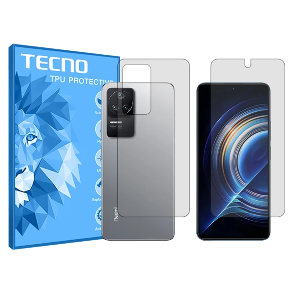 محافظ صفحه نمایش شفاف تکنو مدل Resistant مناسب برای گوشی موبایل شیائومی Redmi K50 به همراه محافظ پشت گوشی