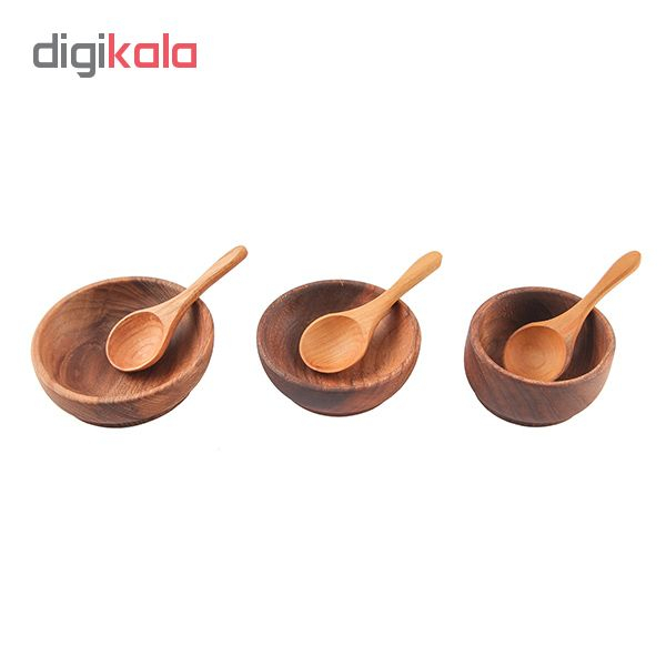 کاسه و پیمانه چوبی گیل چو مجموعه سه عددی کد 217020