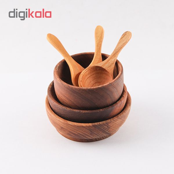 کاسه و پیمانه چوبی گیل چو مجموعه سه عددی کد 217020