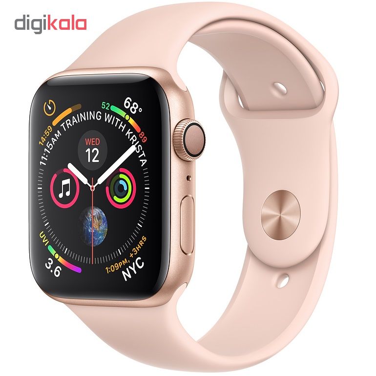 ساعت هوشمند اپل واچ 4 مدل 44mm Gold Aluminum Case with Pink Sand Sport Band