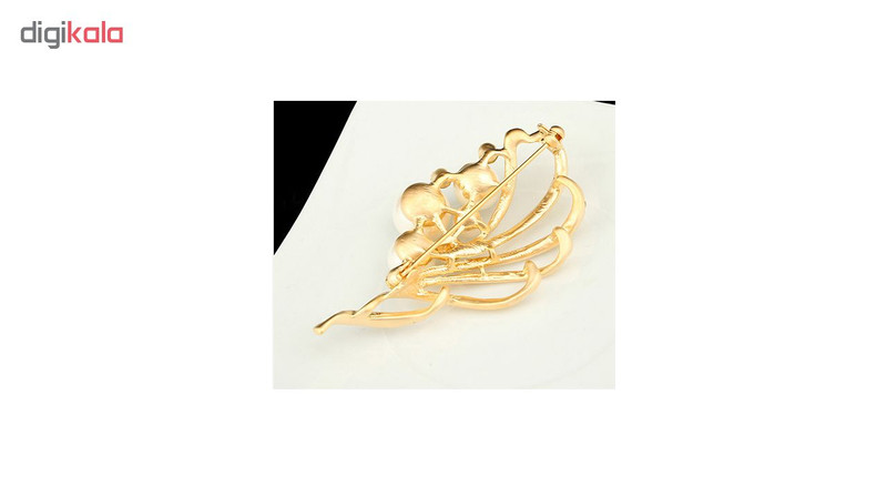 گل سینه طرح برگ و مروارید مدل BRC064G0