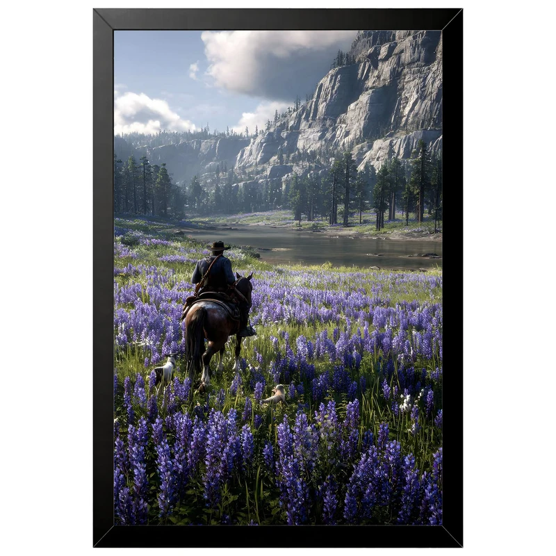 تابلو بکلیت طرح گیمینگ ردد red dead redemption 2 مدل B-po2236 فریم مشکی