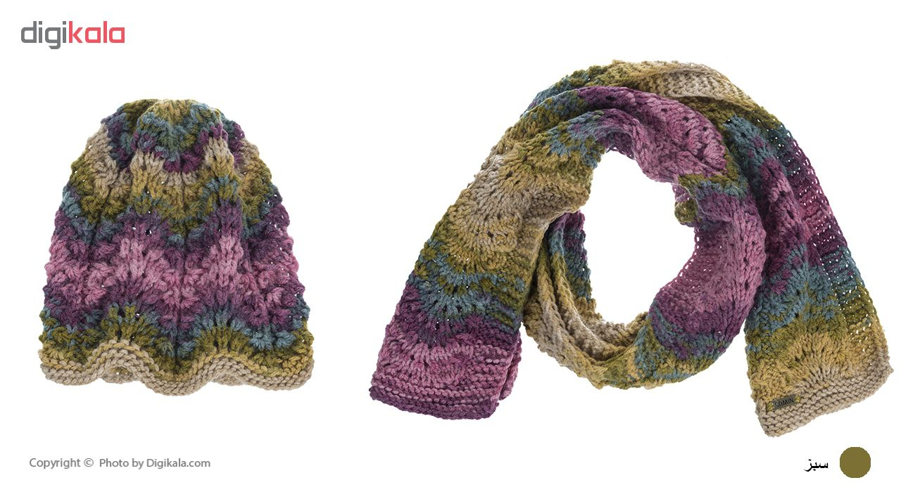 ست شال گردن و کلاه ثمین مدل Waterfall