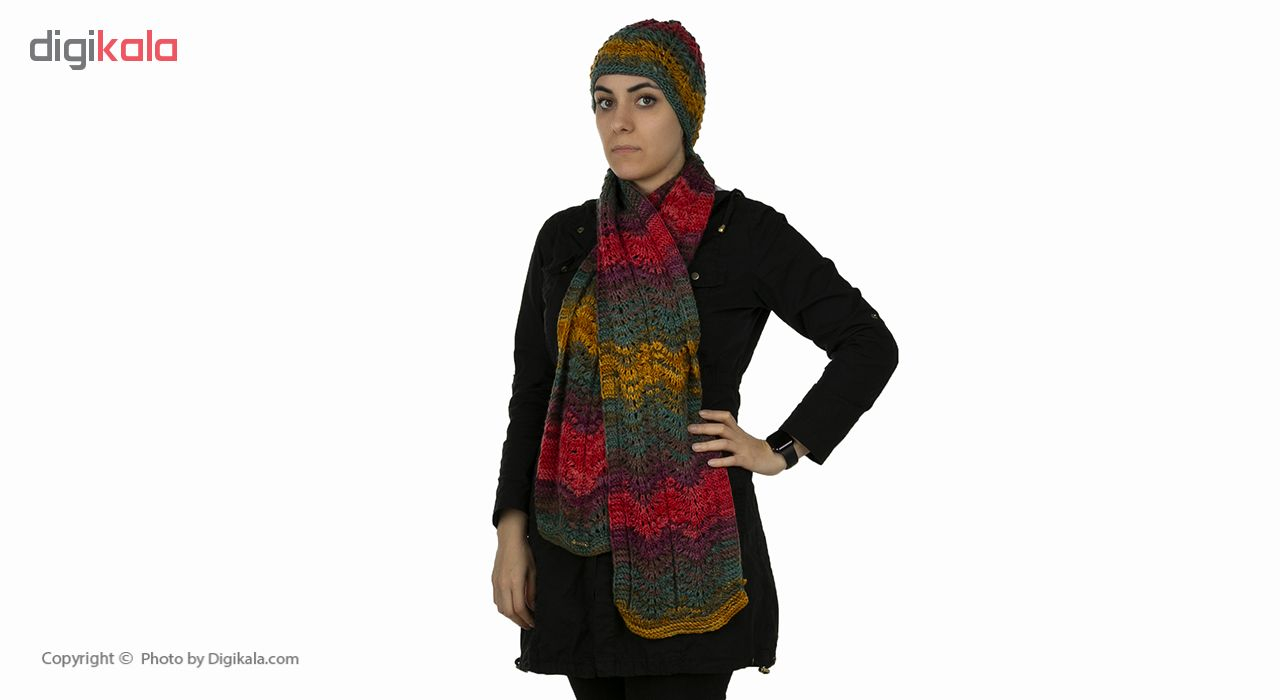 ست شال گردن و کلاه ثمین مدل Waterfall