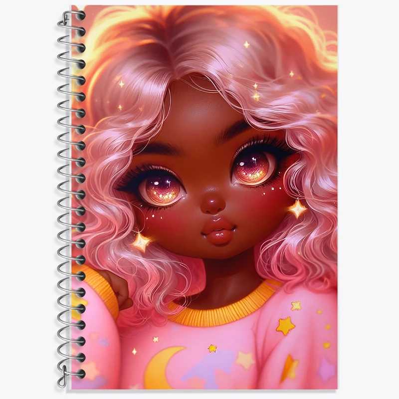 دفتر زبان 50 برگ خندالو مدل سه خط طرح دخترانه کیوت کد F6053