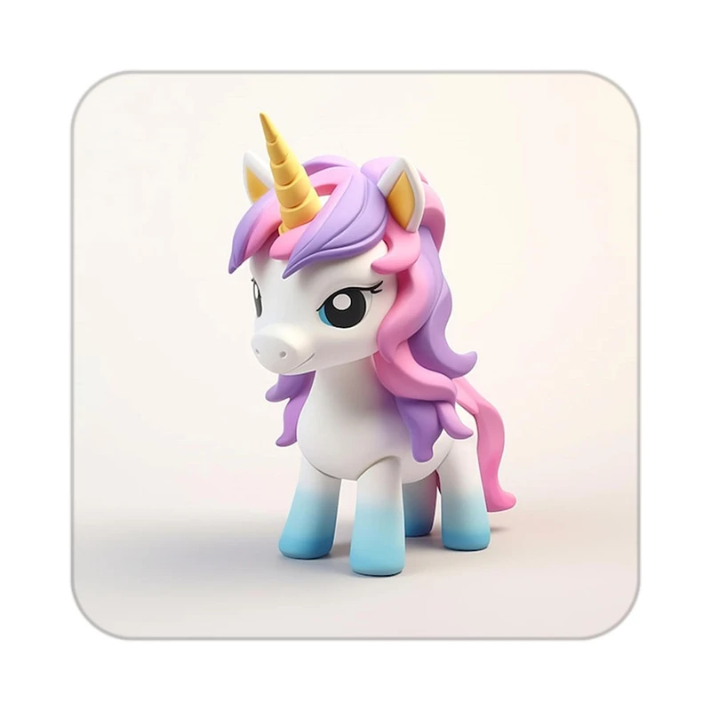 زیر لیوانی کاکتی طرح اسب تک شاخ و یونیکورن مدل mp28906