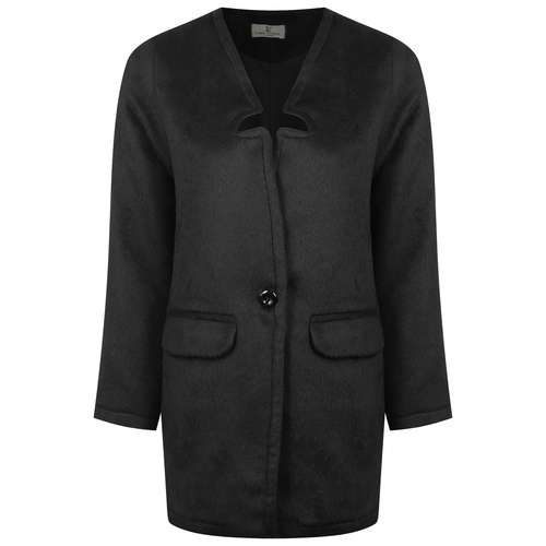 پالتو زنانه مدل فوتر موهر 01 رنگ مشکی