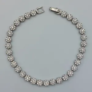 دستبند نقره زنانه مدل جواهری کد 20288