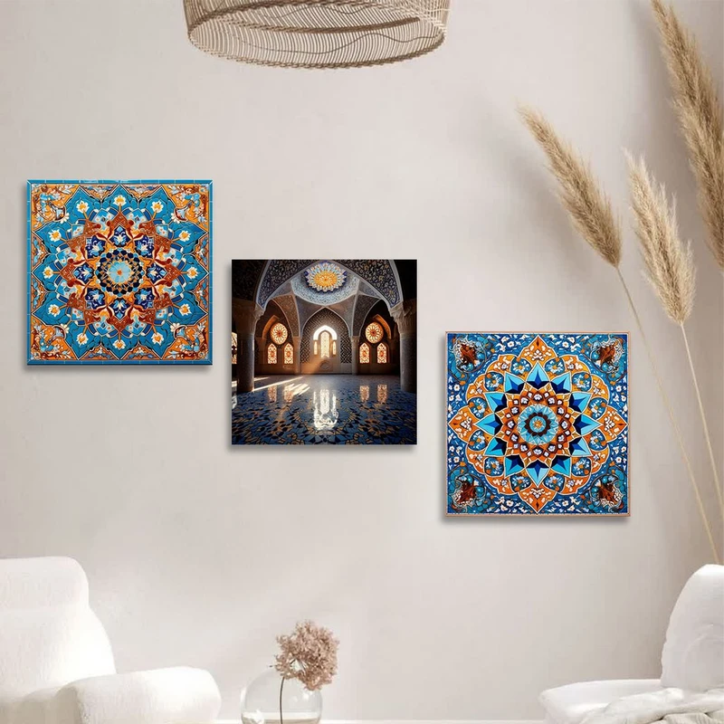 تابلو شاسی بکلیت طرح مسجد و معماری سنتی ایرانی مدل SH-1250 مجموعه 3 عددی