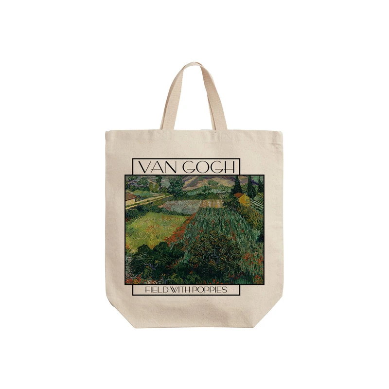 ساک خرید ترمه طراحان ایده مدل مزرعه شقایق از ونگوگ کد art0034 - L