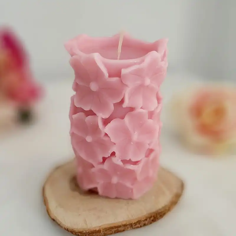 قالب شمع مدل استوانه گل دار