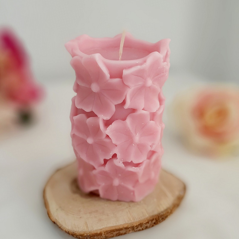 قالب شمع مدل استوانه گل دار