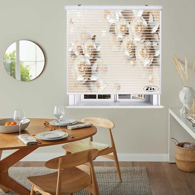 پرده زبرا زیو مدل سیلوئت 3D1488 سایز 150x150 سانتی متر