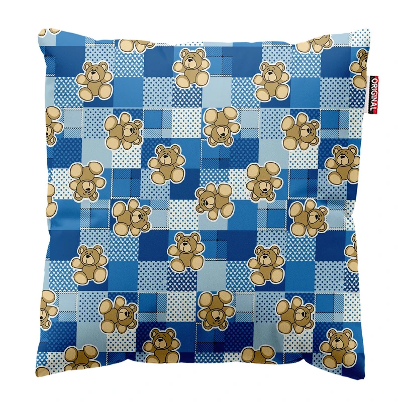 کوسن پاد آفرین طرح کارتونی بچگانه خرسی کد 5028 سایز 30*30 سانتی متر