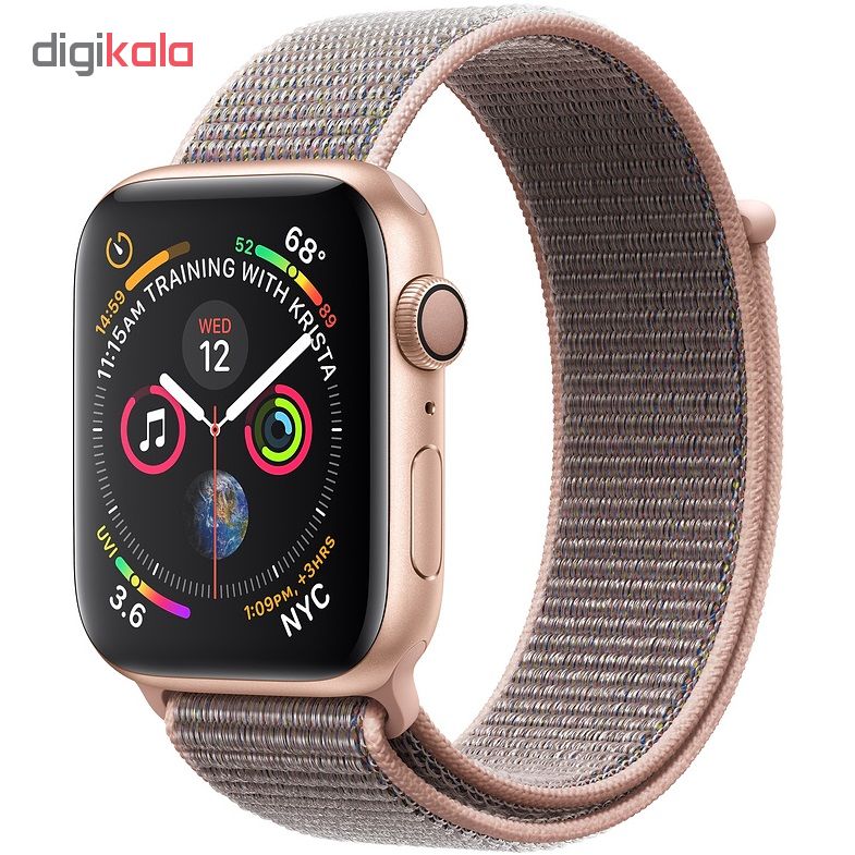 ساعت هوشمند اپل واچ 4 مدل 44mm Gold Aluminum Case with Pink Sand Sport Loop Band