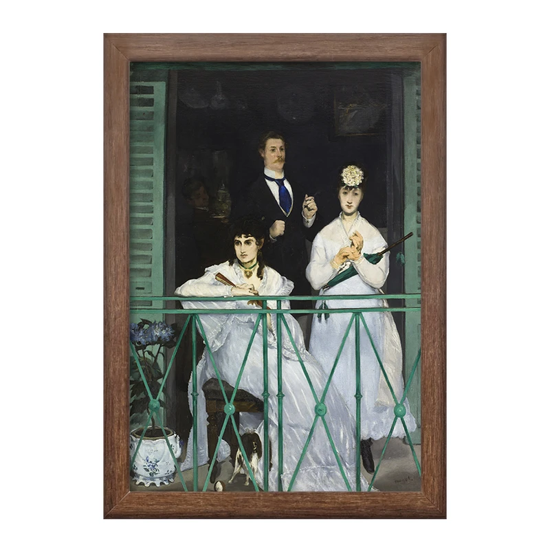 تابلو خندالو طرح نقاشی بالکن اثر ادوار مانه کد F12414