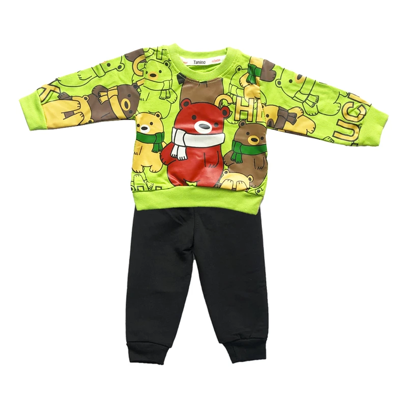 ست سویشرت و شلوار پسرانه مدل تدی کد 1380