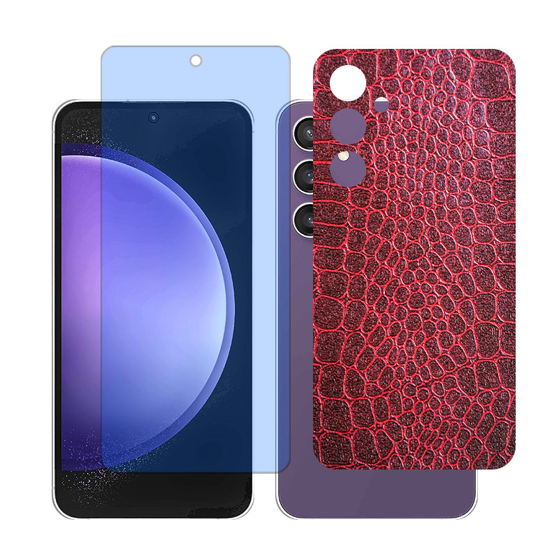 محافظ صفحه نمایش آنتی بلو گلس مدل together مناسب برای گوشی موبایل سامسونگ Galaxy S23 FE به همراه برچسب پوششی پشت گوشی  
