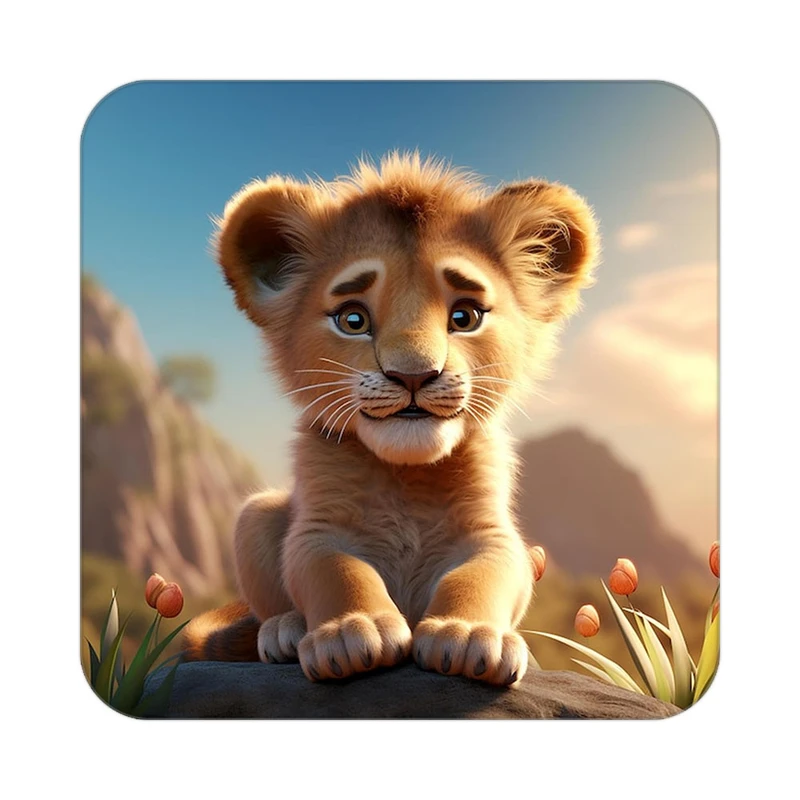 زیر لیوانی کاکتی طرح شیر مدل mp22813