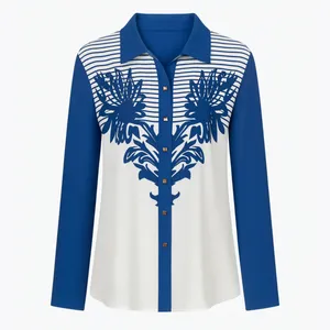 شومیز آستین بلند یقه هفت زنانه مدل نیلوفر niloo