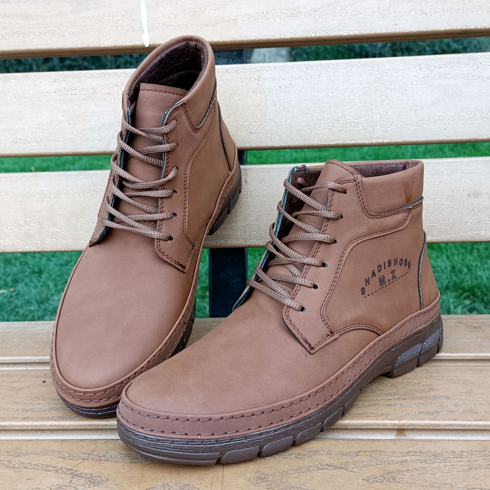 نیم بوت مردانه مدل گاندی طبی کد T.a.j رنگ عسلی -  - 4