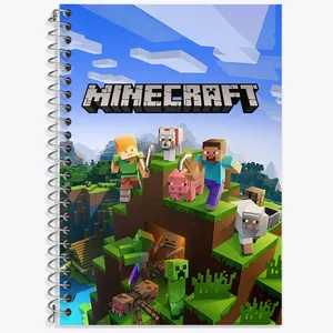 دفتر زبان 50 برگ خندالو مدل دو خط طرح ماینکرافت (Minecraft) کد F2419