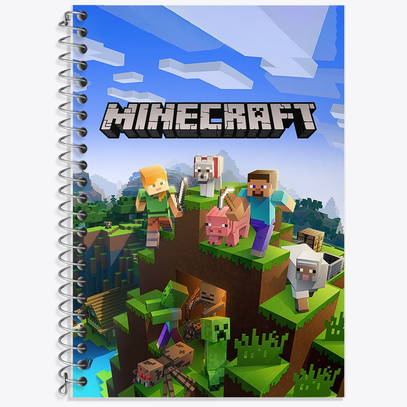 دفتر زبان 50 برگ خندالو مدل سه خط طرح ماینکرافت (Minecraft) کد F2419