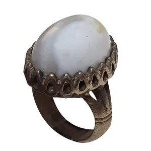 انگشتر نقره مردانه مدل عقیق مون استون AME113240